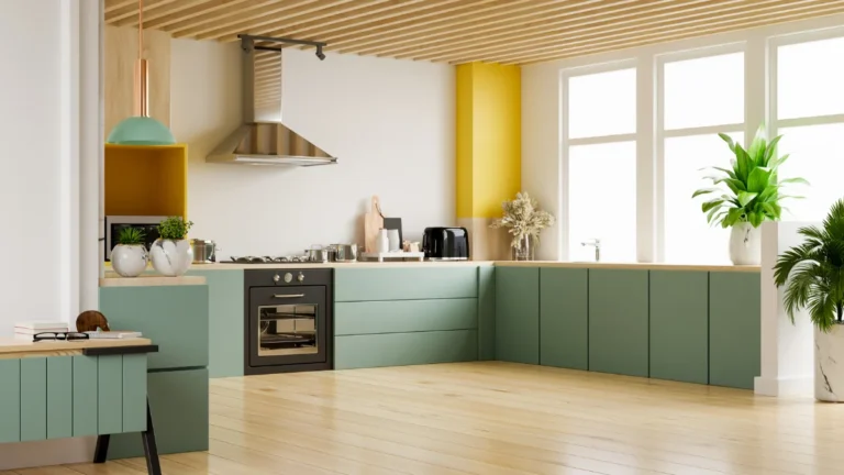 Sage Green and Gold Kitchen