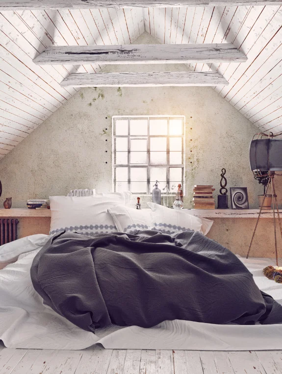 The Modern Minimalist Attic Bedroom at a Glance